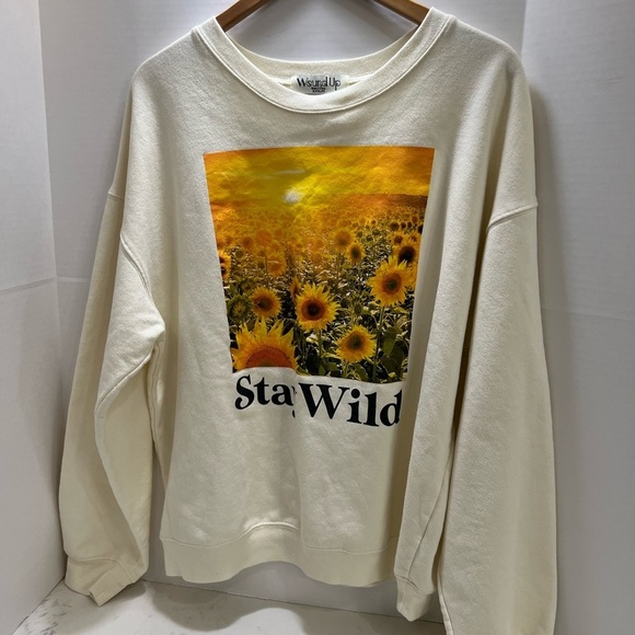 Wound Up Cream and Yellow Crewneck Sweater - Picture 3 of 6